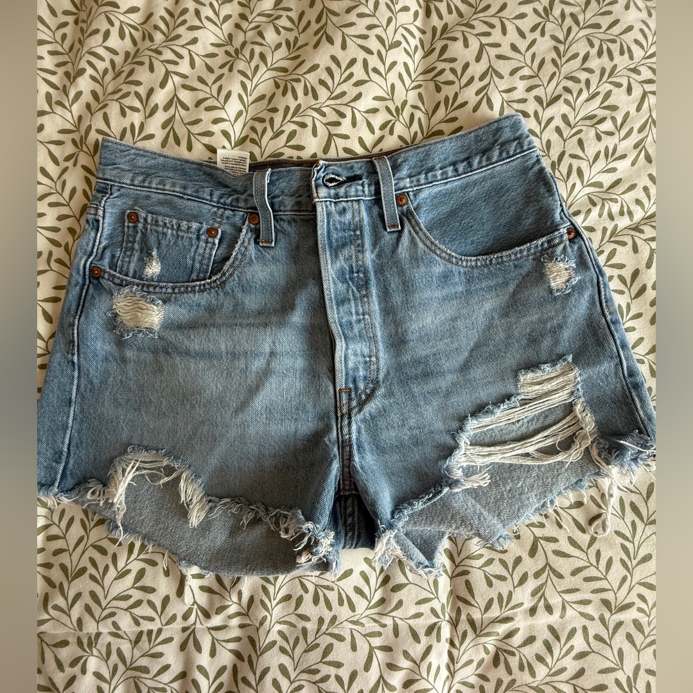 Levis Distressed Denim Shorts